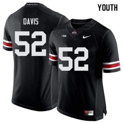NCAA Ohio State Buckeyes Youth #52 Wyatt Davis Black Nike Football College Jersey FQS1545AL